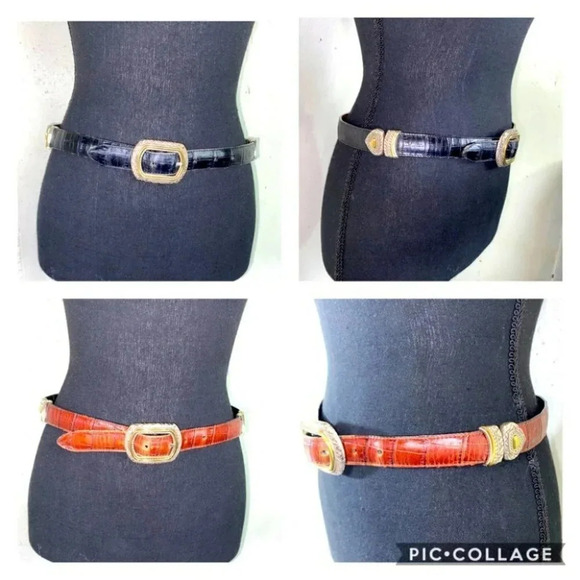 Brighton M‎ (30) two tone black brown leather reversible belt - Picture 1 of 10